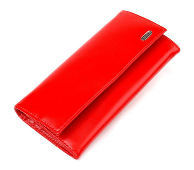 Жіночий яскравий гаманець з натуральної гладкої шкіри CANPELLINI 21626 Червоний