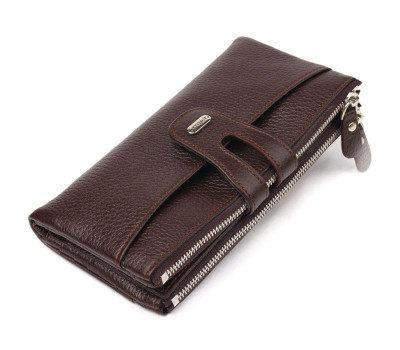 Практичний гаманець із натуральної зернистої шкіри CANPELLINI 21632 Коричневий