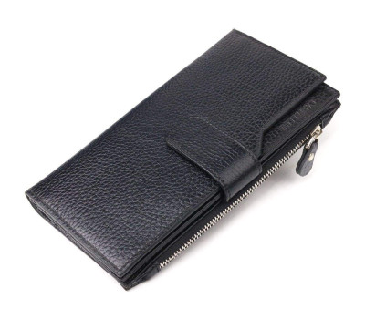 Жіночий вертикальний гаманець з натуральної шкіри CANPELLINI 21641 Чорний