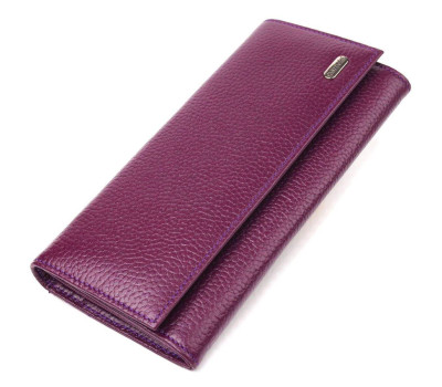 Жіночий гаманець з натуральної зернистої шкіри CANPELLINI 21630 Фіолетовий