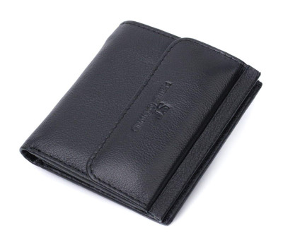 Жіночий гаманець середнього розміру із монетницею зовні із натуральної шкіри ST Leather 22719 Чорний