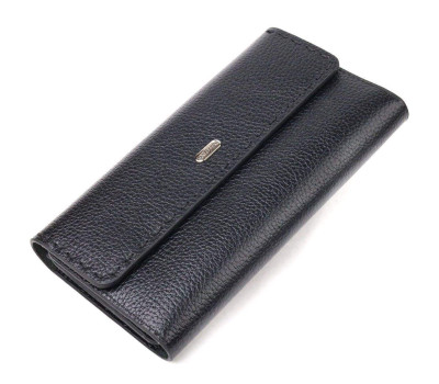 Функціональний жіночий гаманець з натуральної шкіри CANPELLINI 21662 Чорний