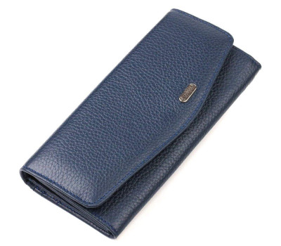Жіночий стильний гаманець із зручним функціоналом шкіряний CANPELLINI 21725 Синій