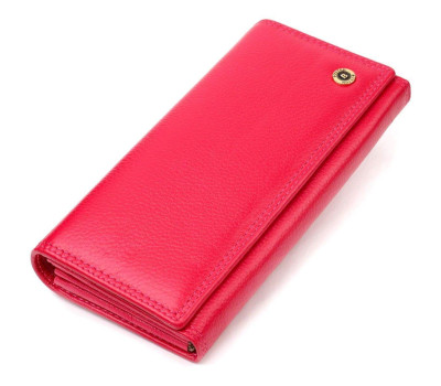 Яскравий гаманець для жінок з натуральної шкіри Boston 19422 Рожевий