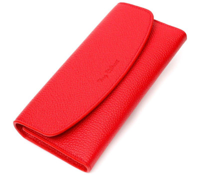 Яскравий жіночий гаманець з монетницею на блискавці з натуральної шкіри Tony Bellucci 21969 Червоний