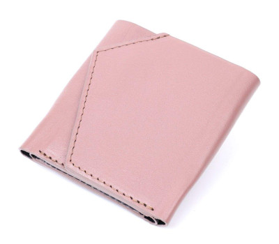 Гарний компактний гаманець із натуральної шкіри GRANDE PELLE 16801 Пудровий