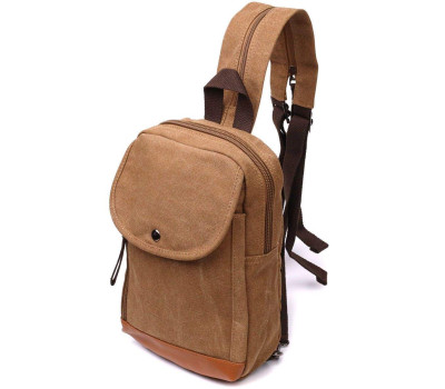 Практичний рюкзак для чоловіків із щільного текстилю Vintage 22183 Коричневий