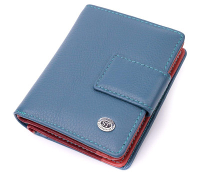 Невеликий вертикальний жіночий гаманець із натуральної шкіри ST Leather 19435 Бірюзовий