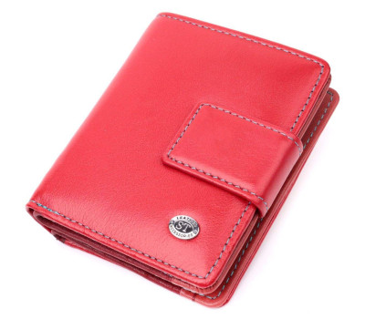 Жіночий вертикальний компактний гаманець із натуральної шкіри ST Leather 19437 Червоний
