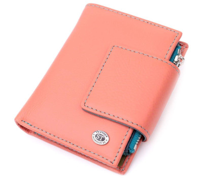 Гаманець з натуральної шкіри для жінок з цікавою монетницею ST Leather 19447 Помаранчевий