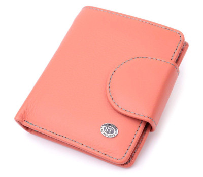 Стильний шкіряний гаманець з монетницею зовні ST Leather 19458 Помаранчевий