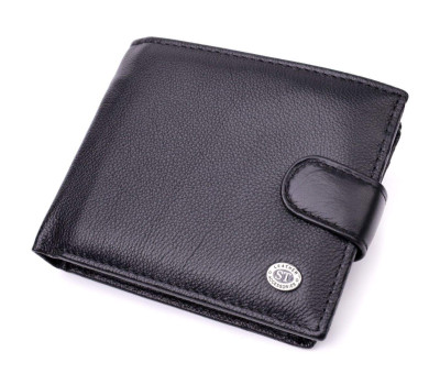 Чоловічий горизонтальний гаманець із натуральної шкіри ST Leather 22466 Чорний