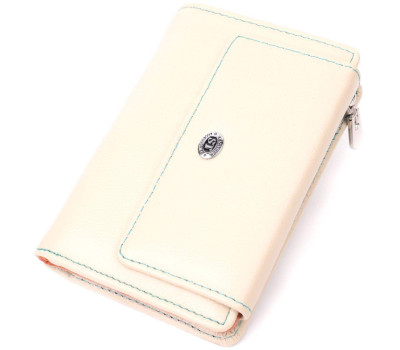 Місткий гаманець для жінок із натуральної шкіри ST Leather 22500 Білий