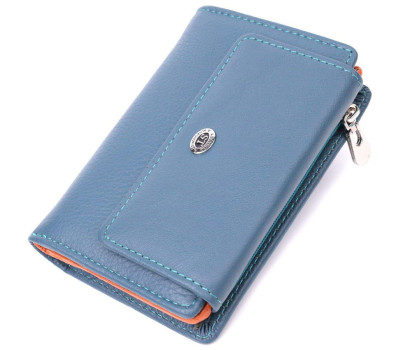Цікавий гаманець для жінок із натуральної шкіри ST Leather 22504 Бірюзовий