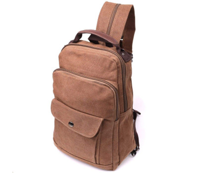 Зручний текстильний рюкзак з ущільненою спинкою та відділенням для планшета Vintage sale_15078 Коричневий