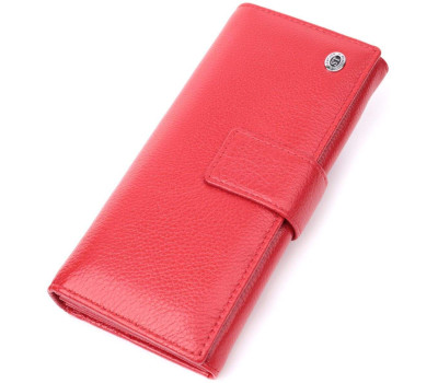 Жіночий гаманець на чотири відділення для купюр з натуральної шкіри ST Leather 22549 Червоний
