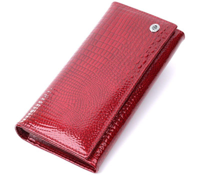 Гаманець для жінок із натуральної лакованої шкіри ST Leather 22680 Червоний