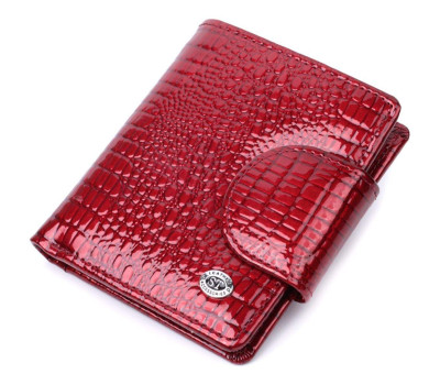 Лакований гаманець для жінок середнього розміру ST Leather 22685 Червоний
