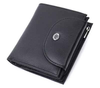 Зручний жіночий гаманець із монетницею із натуральної шкіри ST Leather 22711 Чорний