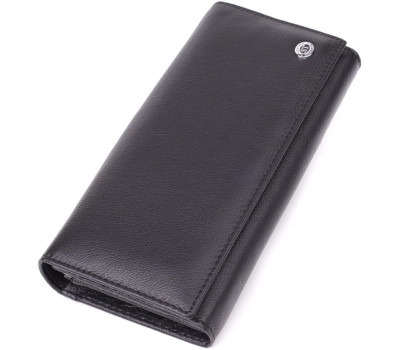 Солідний жіночий гаманець із натуральної шкіри ST Leather 23088 Чорний
