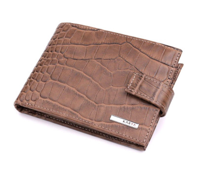 Місткий чоловічий гаманець з натуральної шкіри KARYA 22854 Коричневий