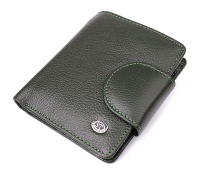 Вертикальний жіночий гаманець з натуральної шкіри ST Leather 23070 Зелений