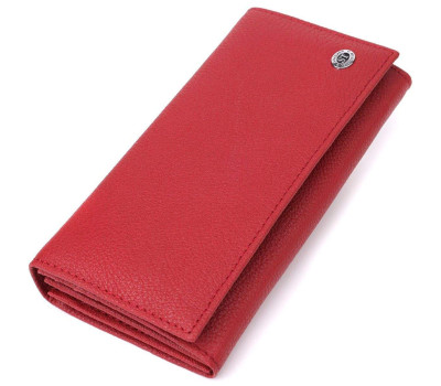 Яскравий вертикальний гаманець із натуральної шкіри ST Leather 23087 Червоний