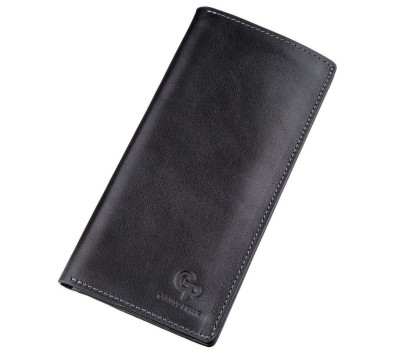 Вертикальний гаманець унісекс на магніті GRANDE PELLE 11212 Чорний