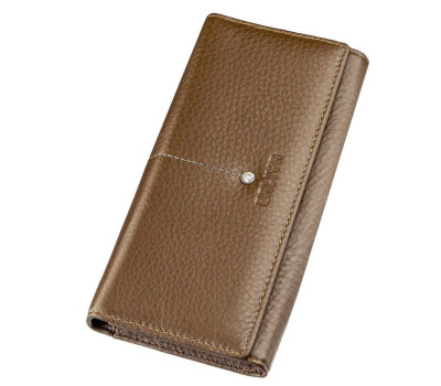 Гаманець горизонтальний зі стразами жіночий шкіряний BALIYA 18977 Коричневий