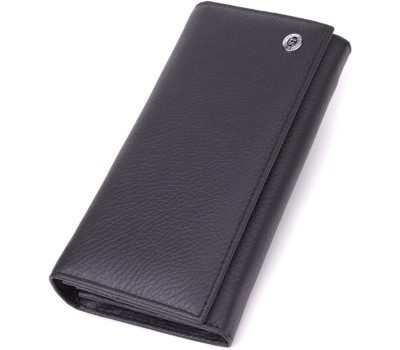 Місткий гаманець для жінок із натуральної шкіри ST Leather 23097 Чорний