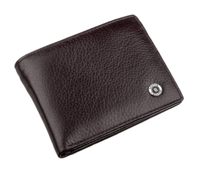 Шкіряний чоловічий гаманець на магніті Boston 18829 Коричневий