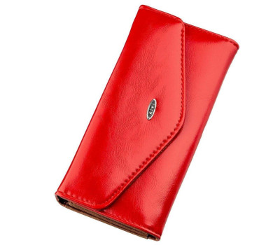 Гаманець жіночий конверт із гладкої екошкіри KIVI 19069 Червоний