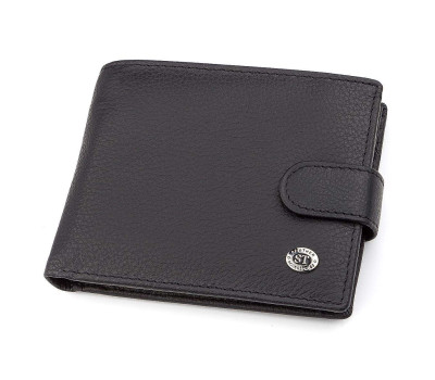 Чоловічий гаманець ST Leather 18328 (ST137) італійська шкіра Чорний