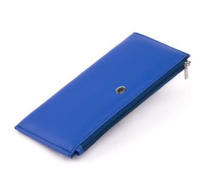 Горизонтальний тонкий гаманець зі шкіри унісекс ST Leather 19329 Синій