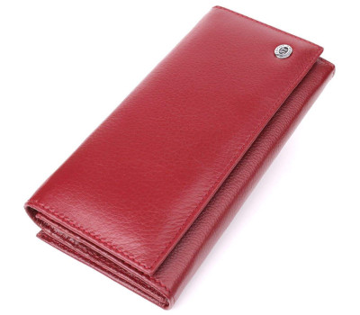 Елегантний гаманець для жінок з монетницею із натуральної шкіри ST Leather 23107 Бордовий