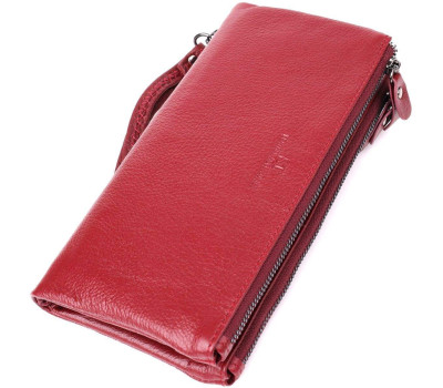 Шкіряний гаманець на три відділення ST Leather 23108 Бордовий