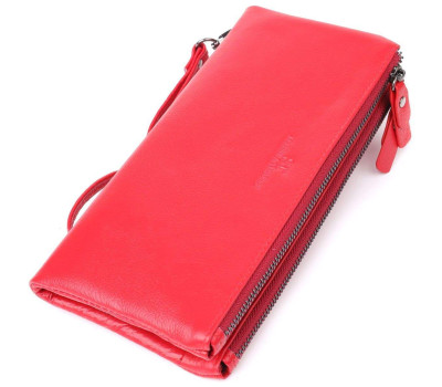 Шкіряний жіночий гаманець на три відділення ST Leather 23109 Червоний