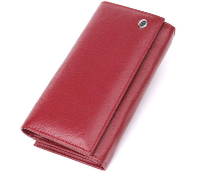 Модний жіночий гаманець на магнітах із натуральної шкіри ST Leather 23113 Бордовий