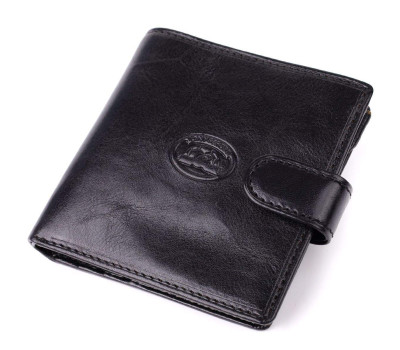 Стильний гаманець унісекс із глянсової натуральної шкіри Tony Perotti 20885_1 (1256 nero) Чорний