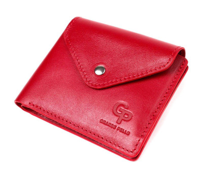 Жіночий гаманець із глянсової натуральної шкіри GRANDE PELLE 16808 Червоний