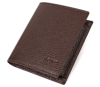 Стильний чоловічий гаманець з натуральної шкіри невеликого розміру BOND 21993 Коричневий