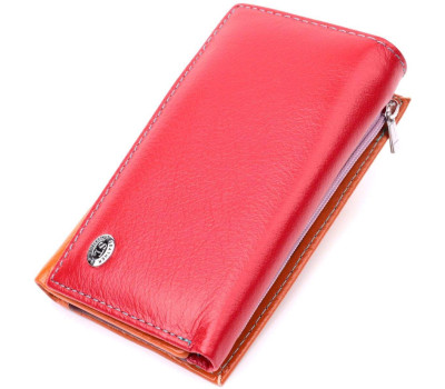 Шкіряний гаманець в три складання для жінок ST Leather 19442 Різнокольоровий