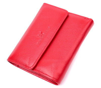 Яскравий жіночий гаманець з монетницею з натуральної шкіри ST Leather 19493 Червоний