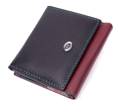 Стильний жіночий гаманець з оригінальною монетницею з натуральної шкіри ST Leather 19510 Різнокольоровий