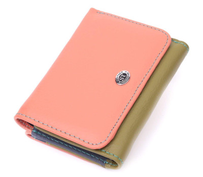 Гаманець для стильних дівчат із натуральної шкіри ST Leather 22494 Різнокольоровий