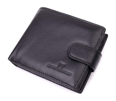 Гаманець для чоловіків зручного розміру із натуральної шкіри ST Leather 22461 Чорний