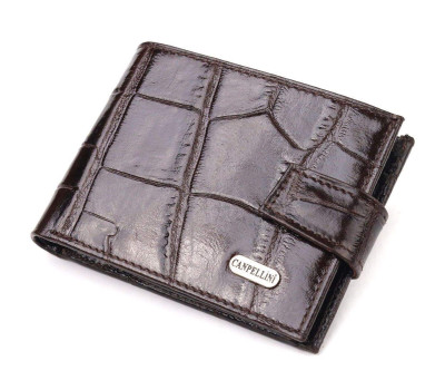 Надійний чоловічий гаманець із натуральної фактурної шкіри CANPELLINI 21516 Коричневий