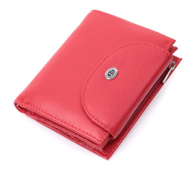 Яскравий жіночий гаманець із монетницею з натуральної шкіри ST Leather 22712 Червоний