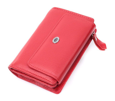 Ідеальний гаманець з монетницею із натуральної шкіри ST Leather 22739 Червоний