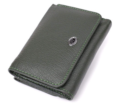 Жіночий гаманець компактного розміру з натуральної шкіри ST Leather 23072 Зелений